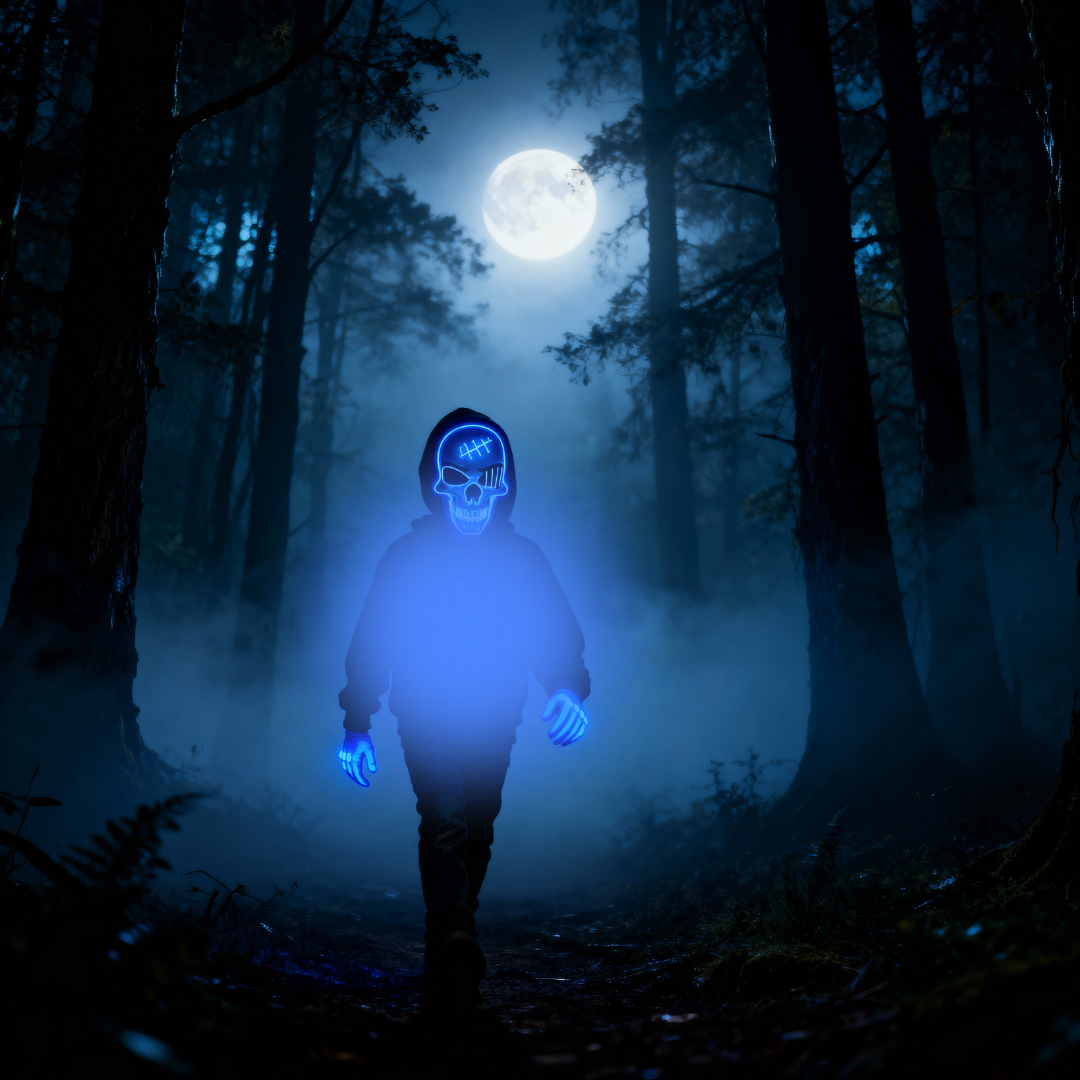 Pimovo™ Halloween LED Skull Mask & Gloves Set