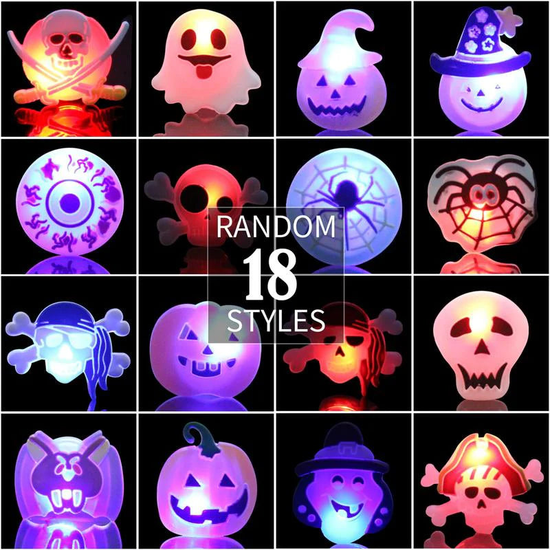 Halloween LED zářící prsteny (50ks)