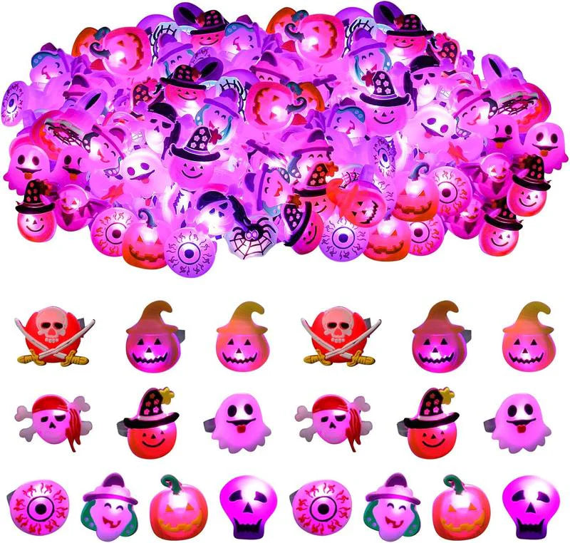Halloween LED zářící prsteny (50ks)