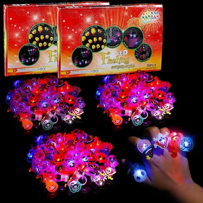 Halloween LED zářící prsteny (50ks)