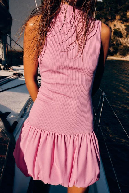 Timeless Elegance Ribbed Mini Dress