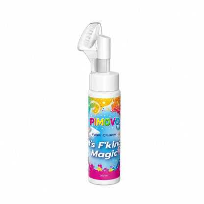 PIMOVO Magic Foam 200 ml -pullo integroidulla harjapäällä valkoisella taustalla
