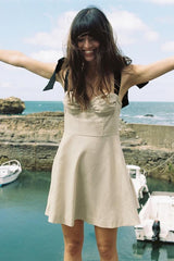 Ruffled High Waist A-line Dress