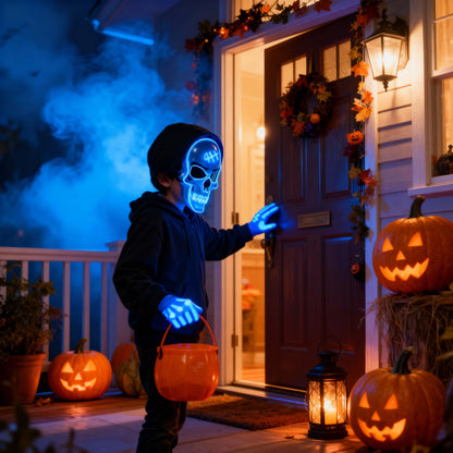 Pimovo™ Halloween LED Skull Mask & Gloves Set
