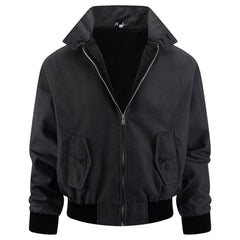 Mens Check Harrington Jacket - Dark Grey Check