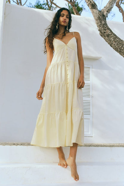 Poplin Backless Maxi Dress