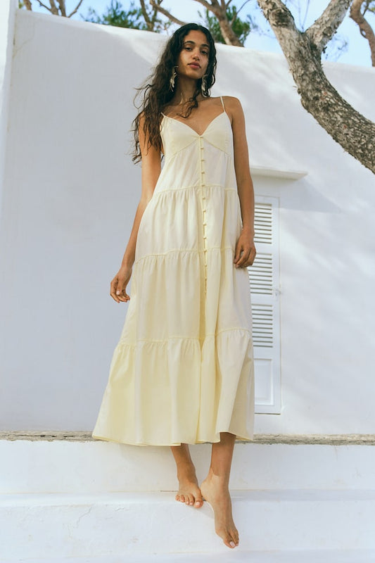 Poplin Backless Maxi Dress