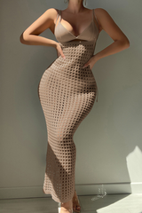 Knitted Strappy Beach Cover-Up Dress