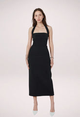 Hugging Halter Midi Dress