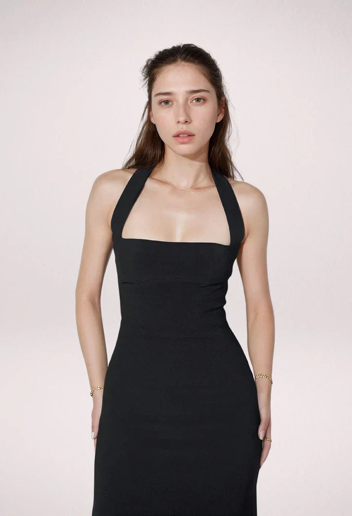 Hugging Halter Midi Dress