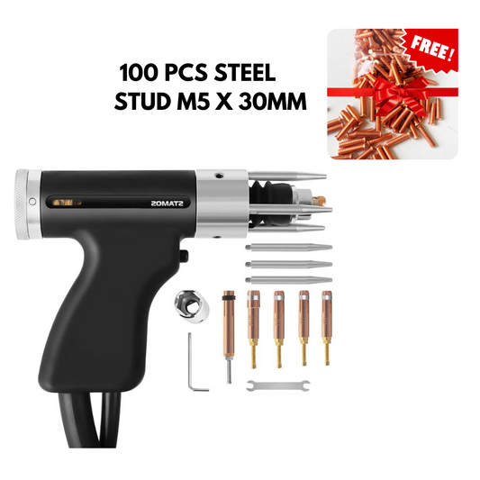Pimovo PRO SVETSPISTOL + 100 STÅL STÅL DUBB M5 X 30MM