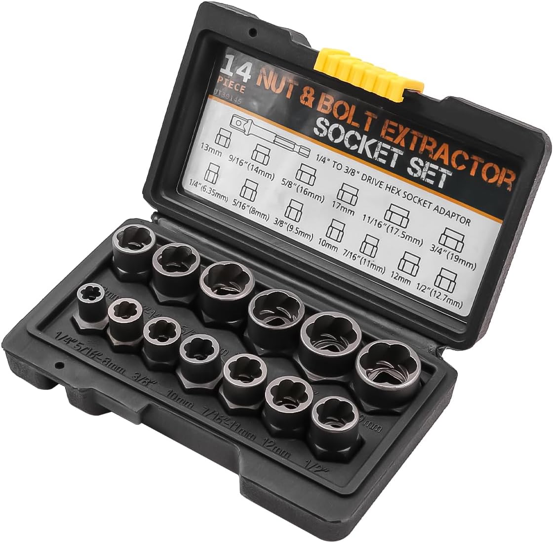 Conjunto de Soquetes Extratores de Porcas 14 Peças