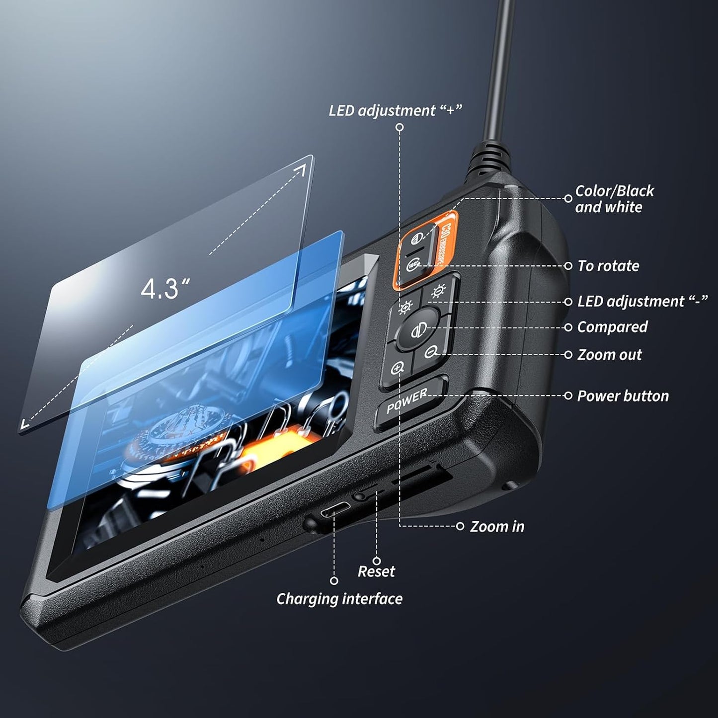 Pimovo® Επιθεώρηση Borescope Κάμερα