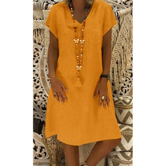 Stacy MIDI DRESS WITH V-NECK