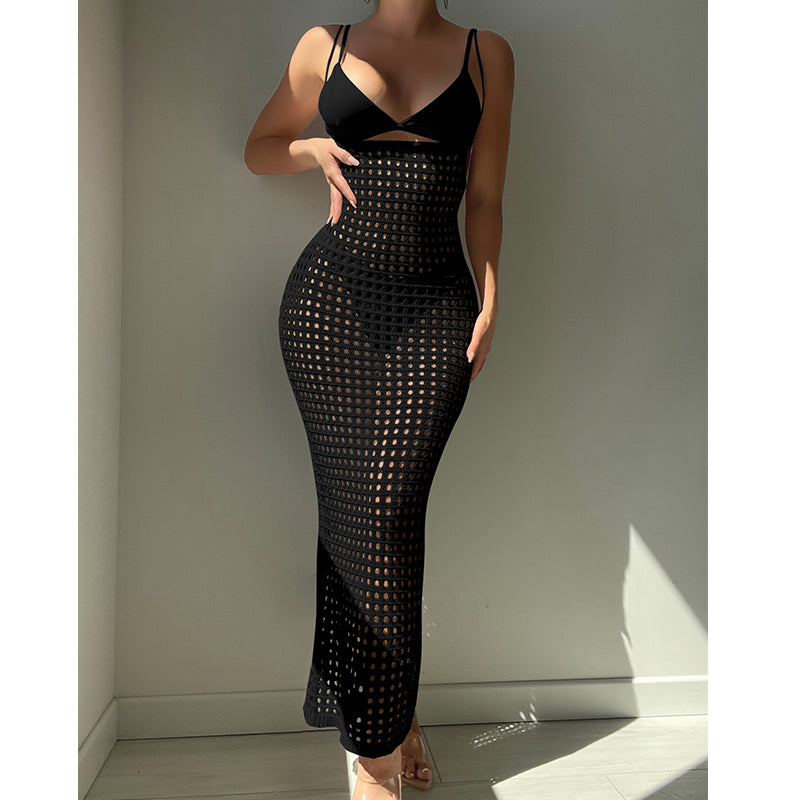 Knitted Strappy Beach Cover-Up Dress