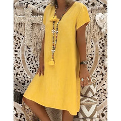 Stacy MIDI DRESS WITH V-NECK