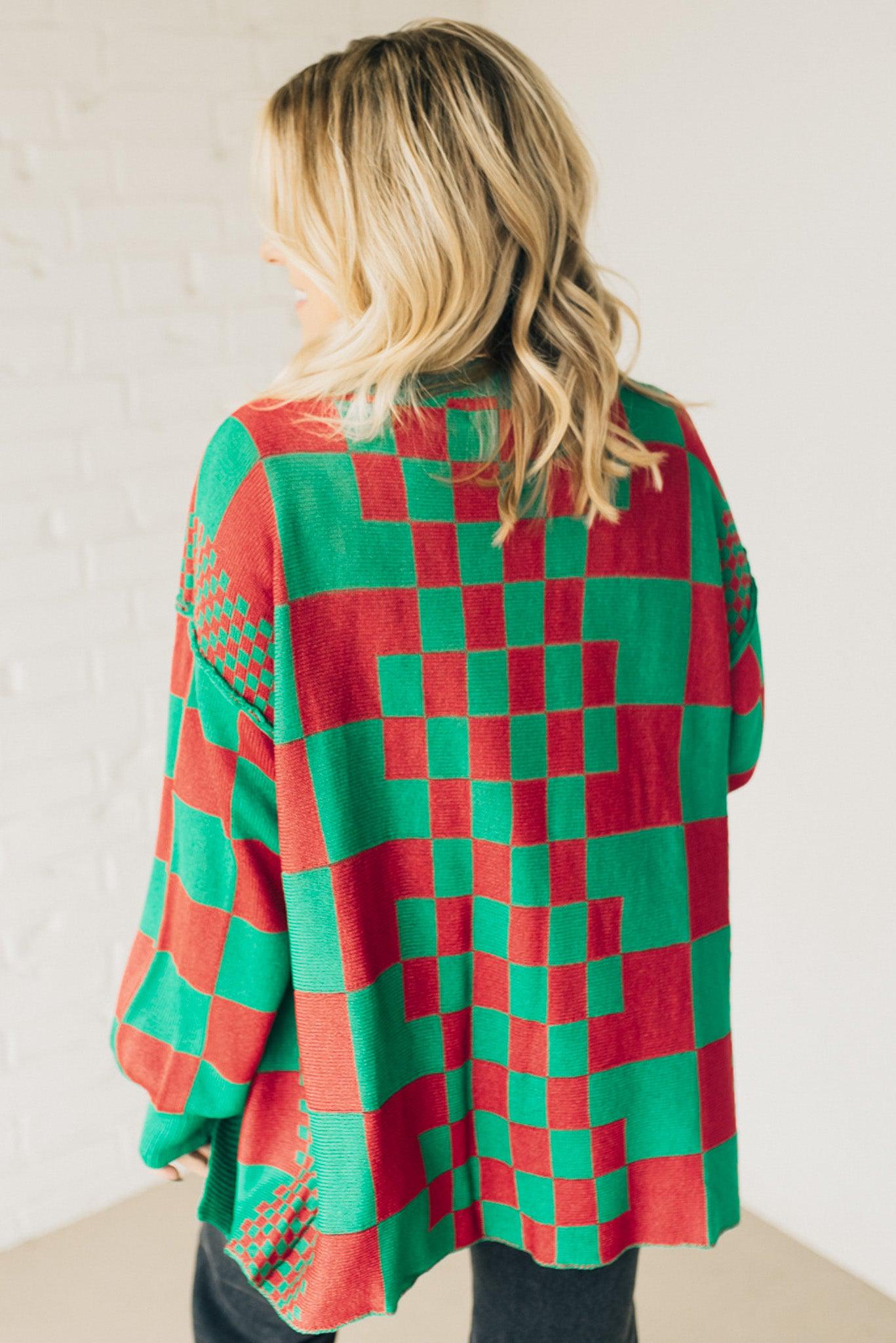 Checked Out Cardigan