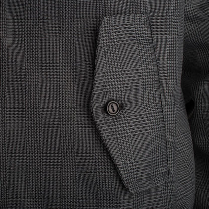 Mens Check Harrington Jacket - Dark Grey Check