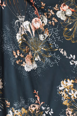 Beth Indigo Frill-kauluksellinen midimekko