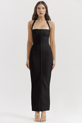 Spaghetti Strap Halter Maxi Dress