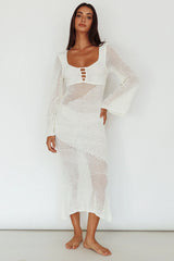 Knit See-Through Maxi Dress