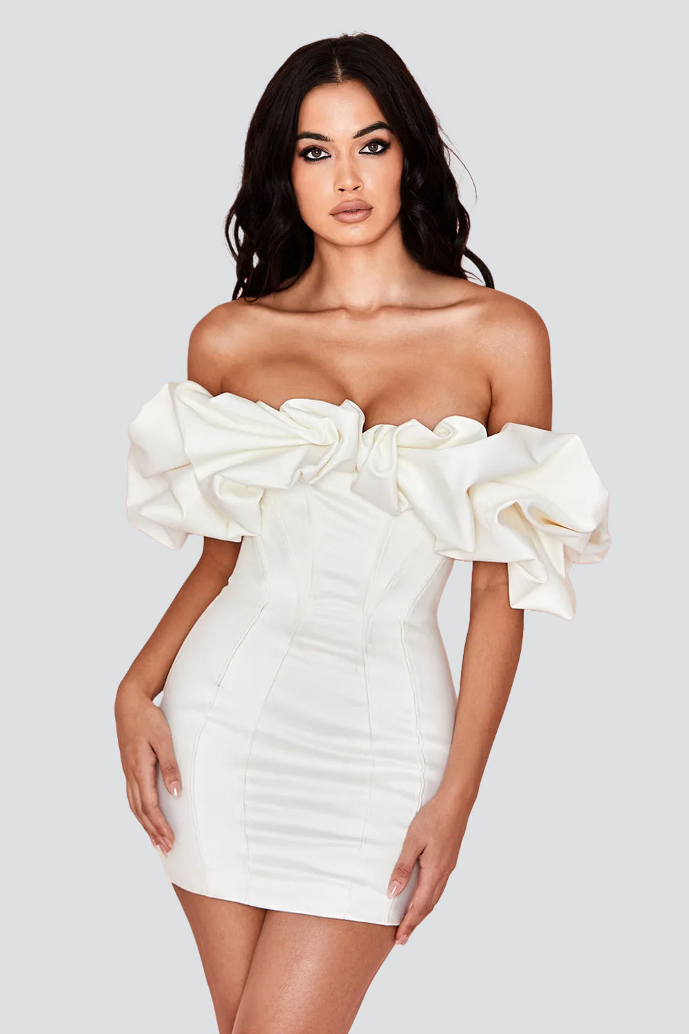 Ruffle Off Shoulder Bodycon Dress