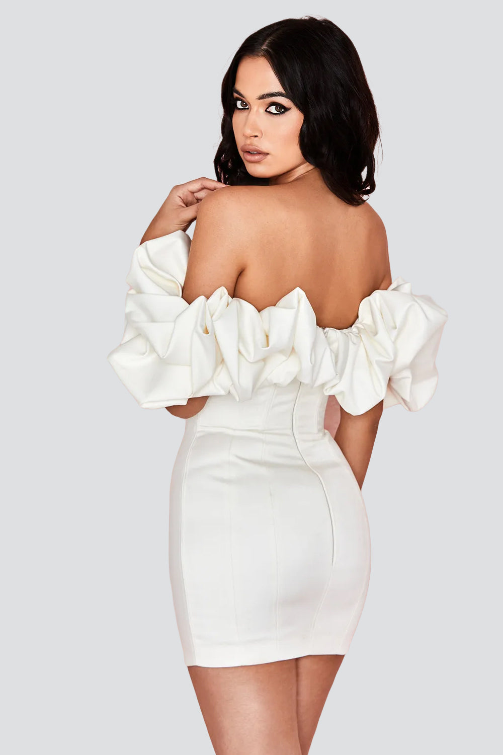 Ruffle Off Shoulder Bodycon Dress
