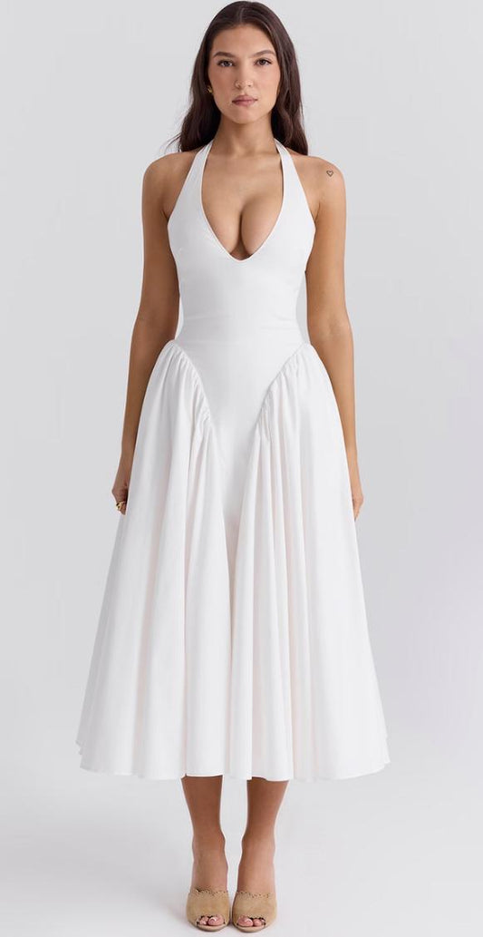 Elegant V-Neck Maxi Dress