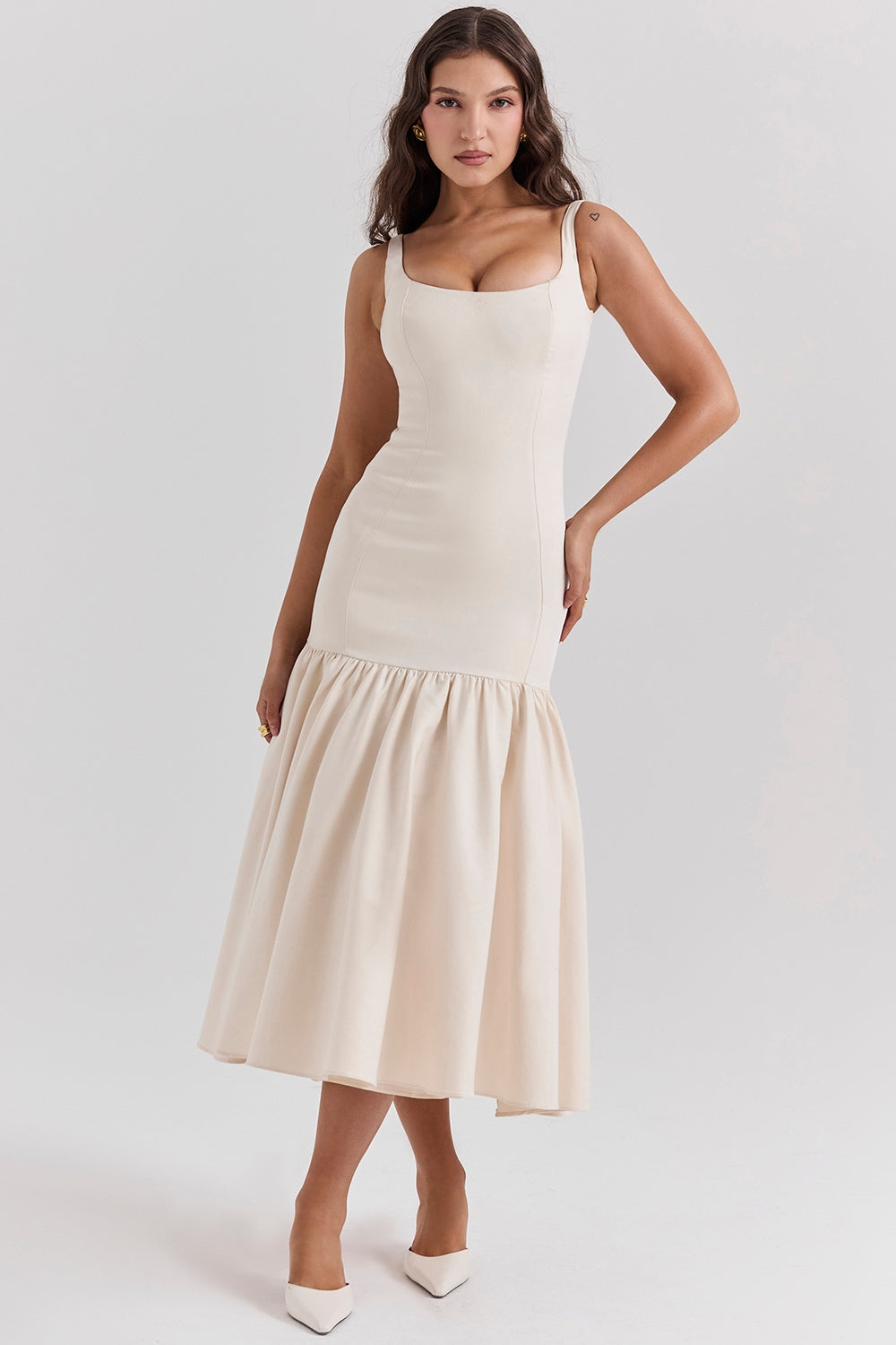 Dropped Waist Midi Dress