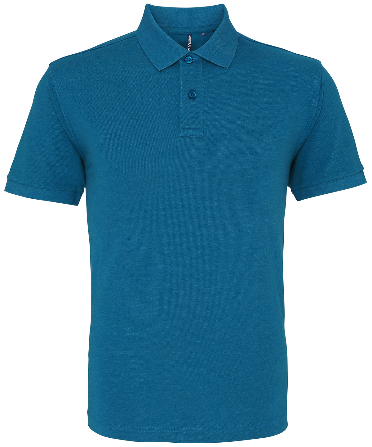 Miesten yksivärinen lyhythihainen poolopaita - Teal Heather