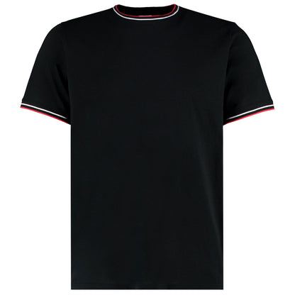Mens Tipped T-Shirt - Black/White/Red