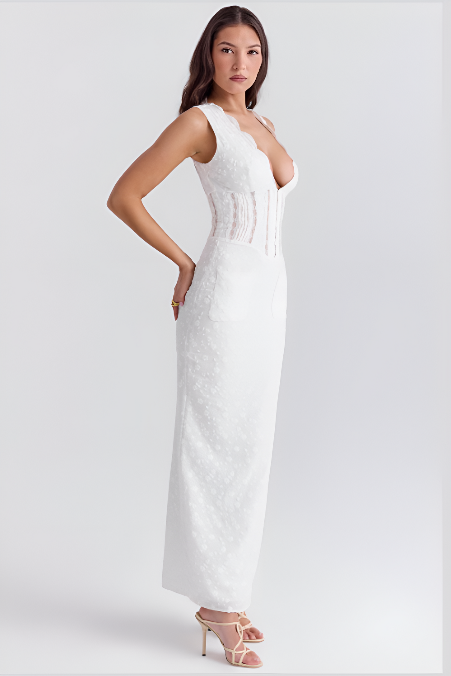 Elegance in Bloom Lace Corset Dress