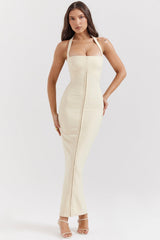 Spaghetti Strap Halter Maxi Dress