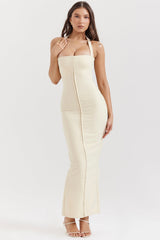 Spaghetti Strap Halter Maxi Dress
