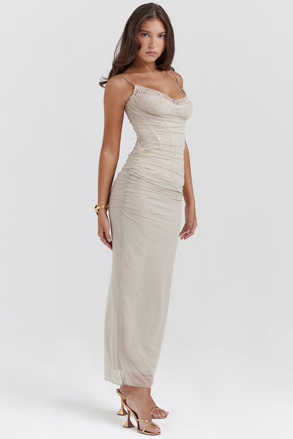 Halter Neckline Maxi Dress