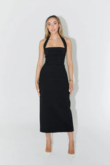 Hugging Halter Midi Dress