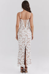 Hollow Out White Lace Sling Dress