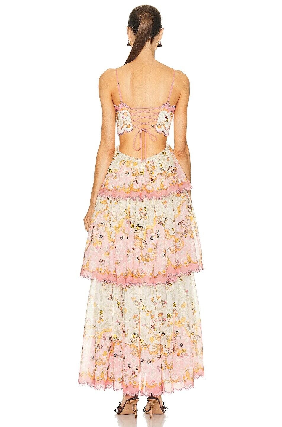 Embroidered Strapless Suspender Dress