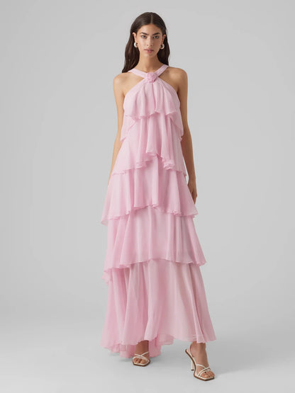 Chiffon Ruffled Maxi Dress