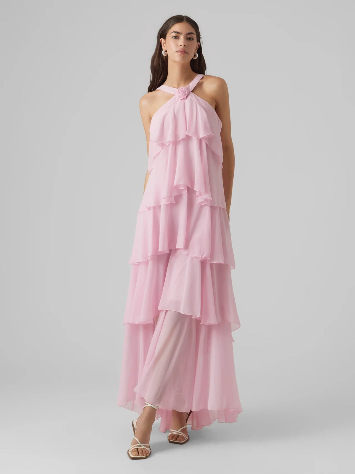 Chiffon Ruffled Maxi Dress